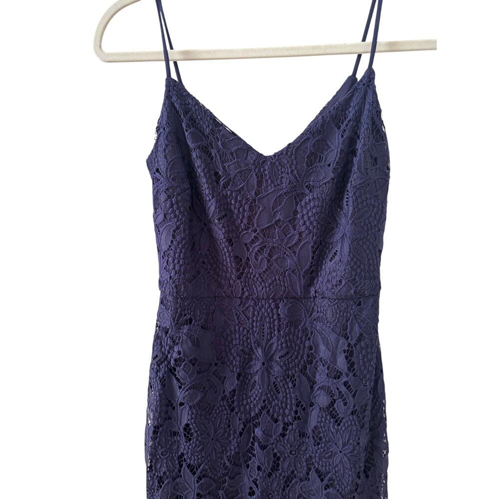 GUESS Los Angeles Navy Blue Lace Mini Dress Spaghetti Strap Size 0 - Picture 10 of 11